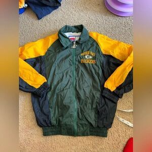 Boys Vintage Green Bay Packers Windbreaker Jacket